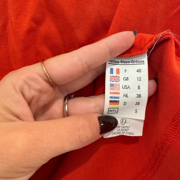 Saint James Red Long Sleeve Collared 100% Cotton Top - Picture 7 of 8